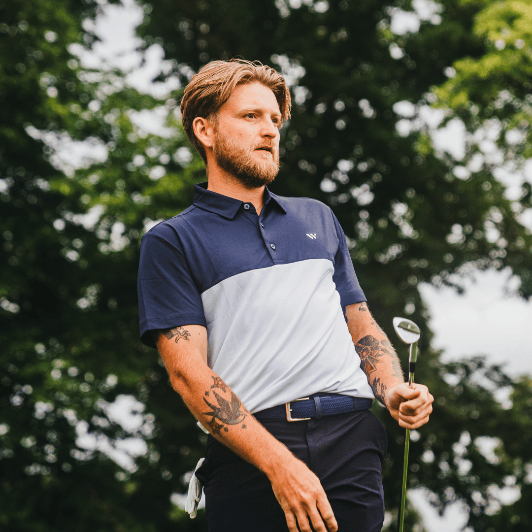 Shop the Two Tone Pique Polo - Willow Athleticwear